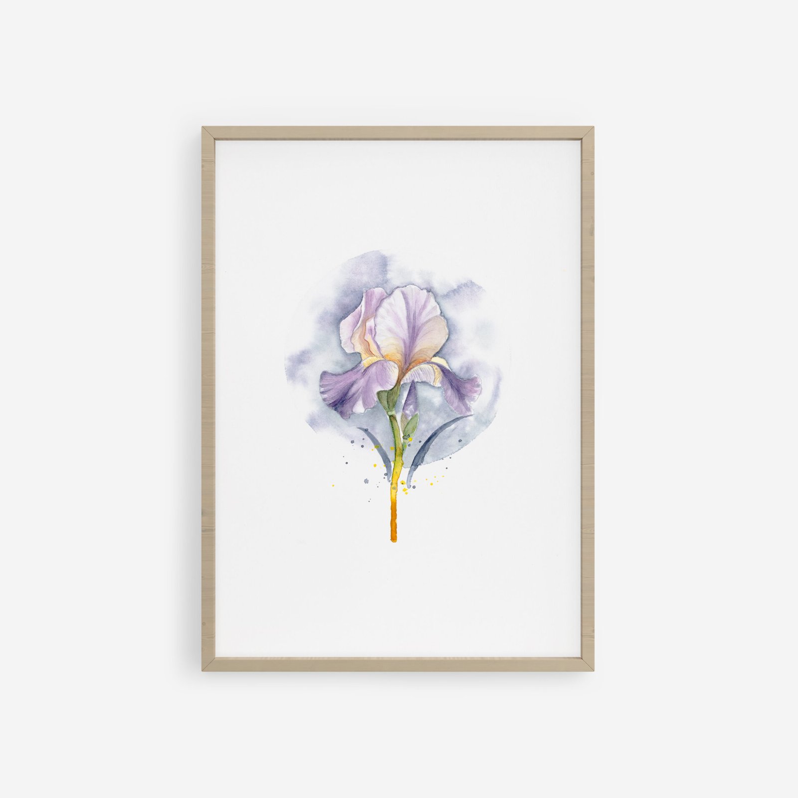 Lily watercolor painting with delicate petals and soft background. Shienakara by Karen Novoa.
